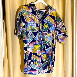 Tropical Pattern Casual Button-Up Shirt